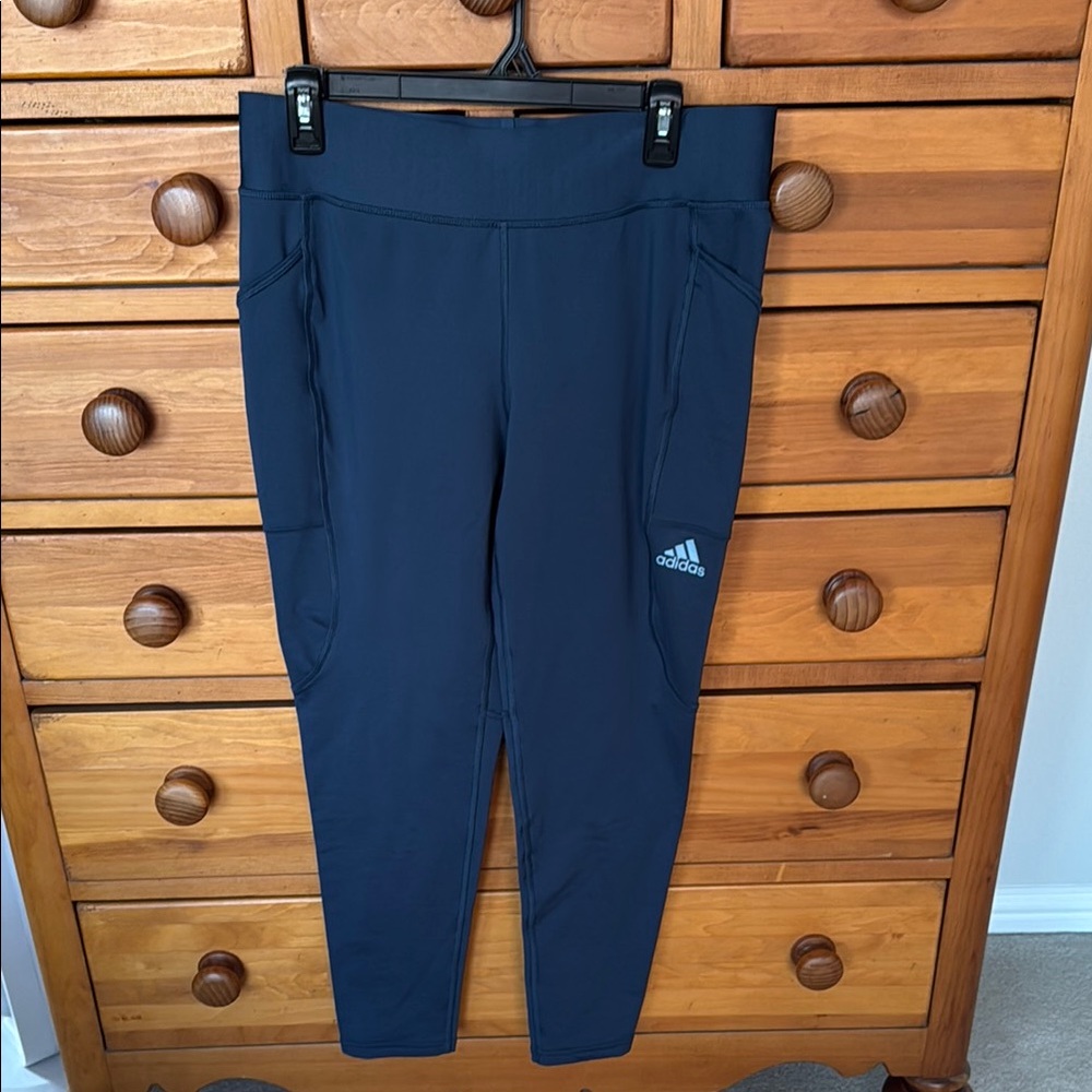 Adidas Navy Blue Athletic fleece lined Leggings